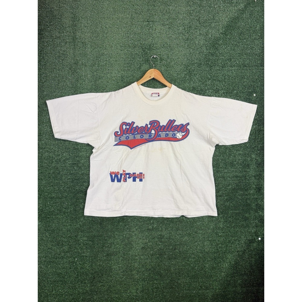 Vintage Colorado Silver Bullets Shirt Adult 2XL White 1994 Female Baseball Team